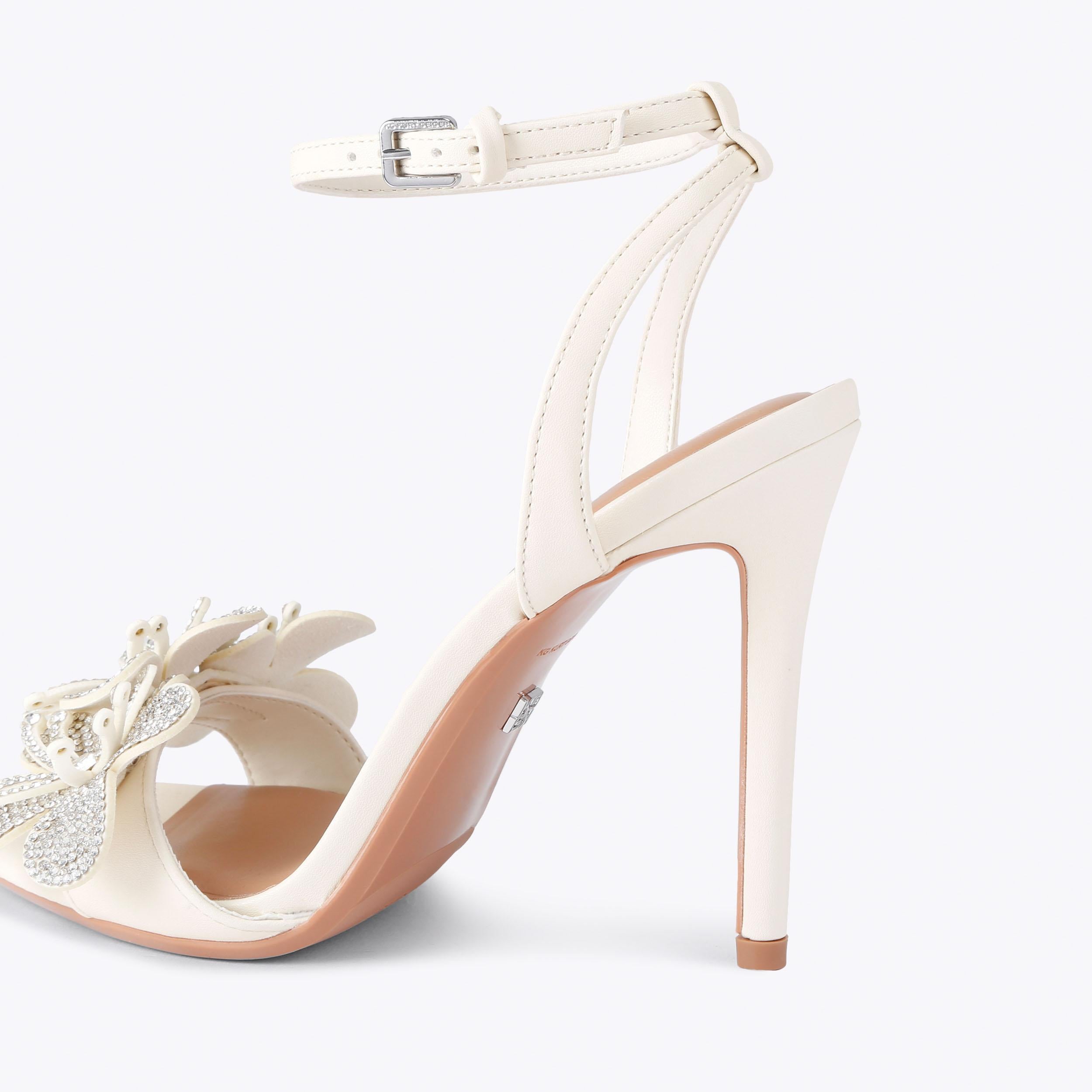 KG Kurt Geiger Saskia Heel — Bone Crystal Flower Sandal, detail
