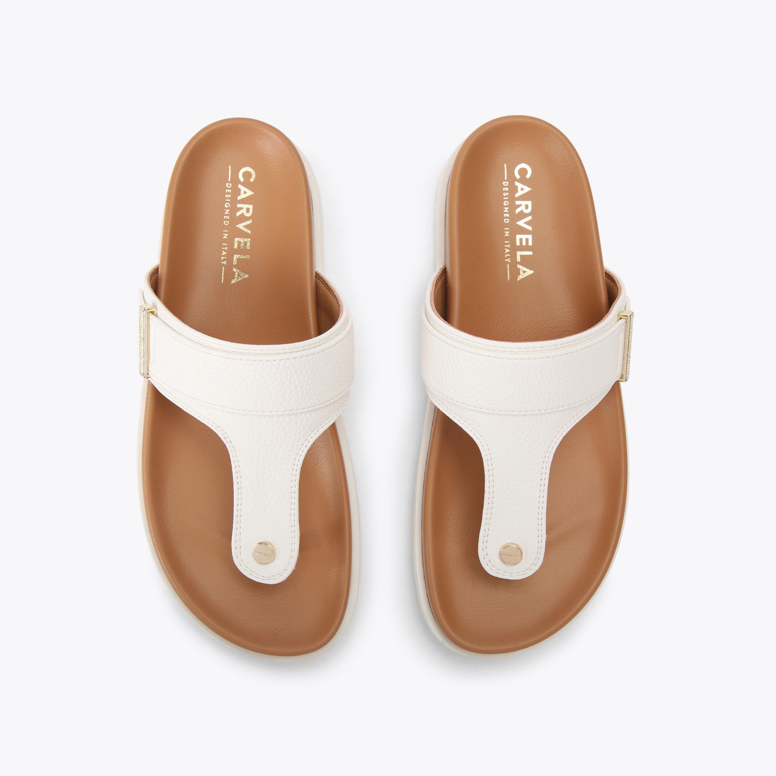 Serena — White Toe Post Sandal, view 4