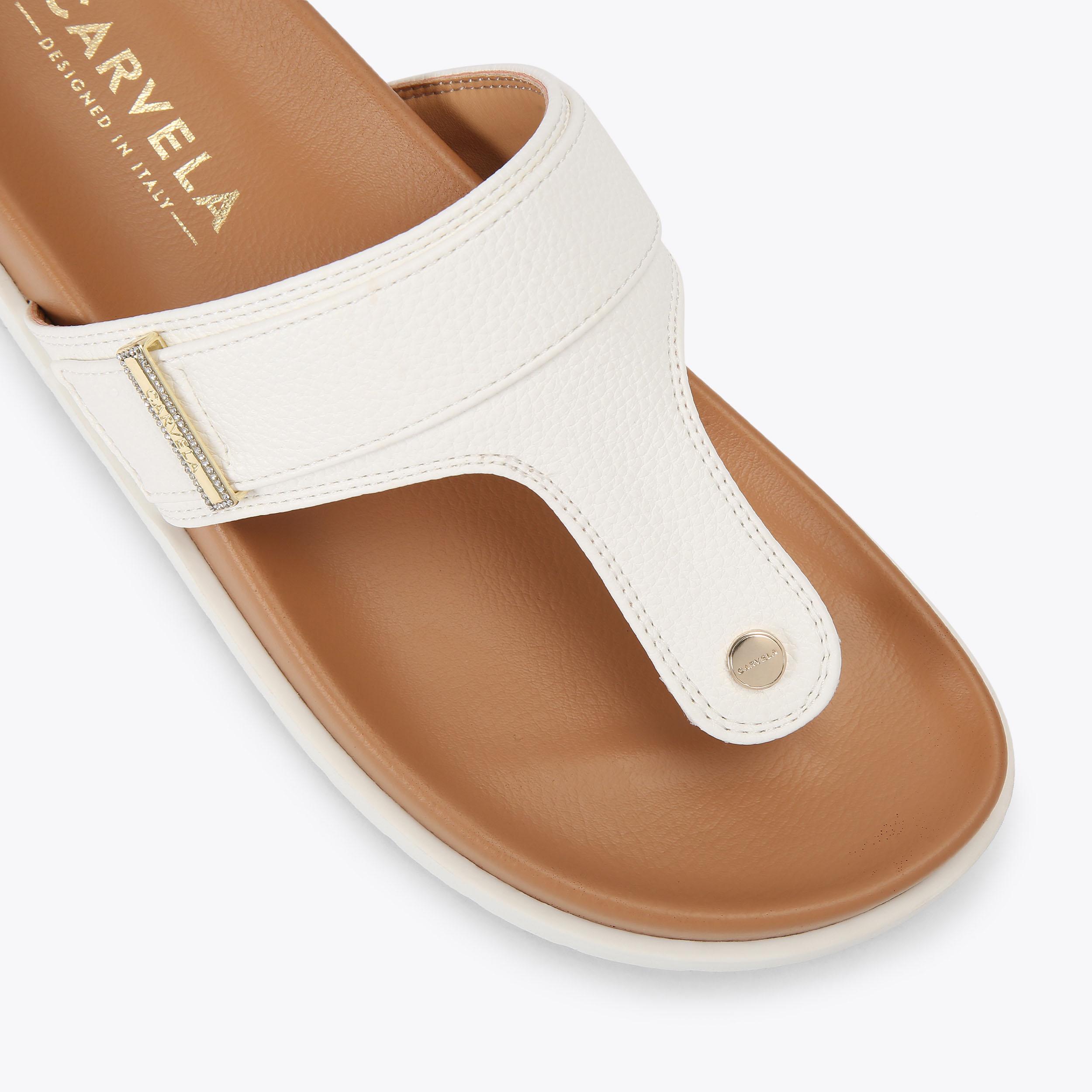 Serena — White Toe Post Sandal, view 5