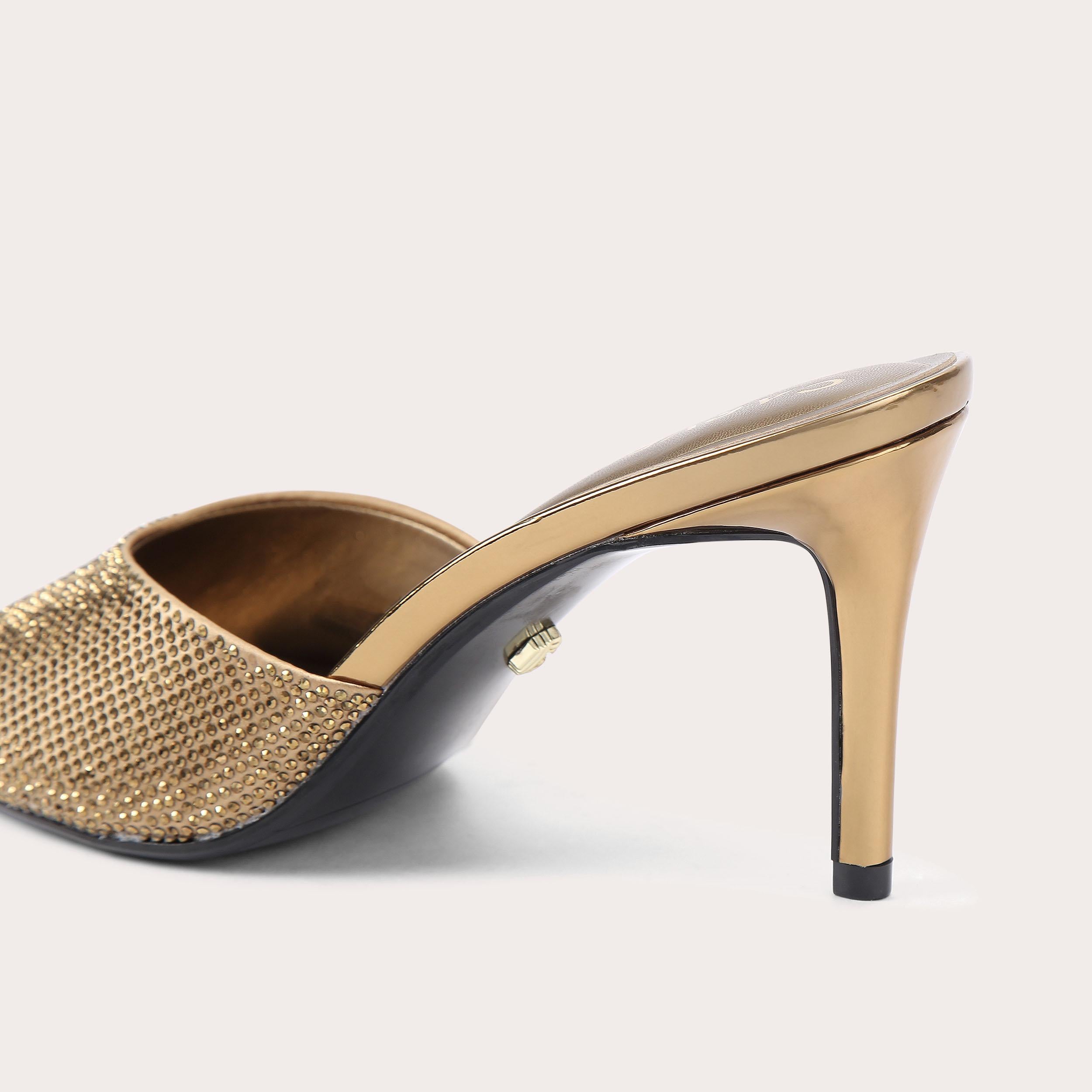 Silvia Mule — Bronze Crystal Heel, detail