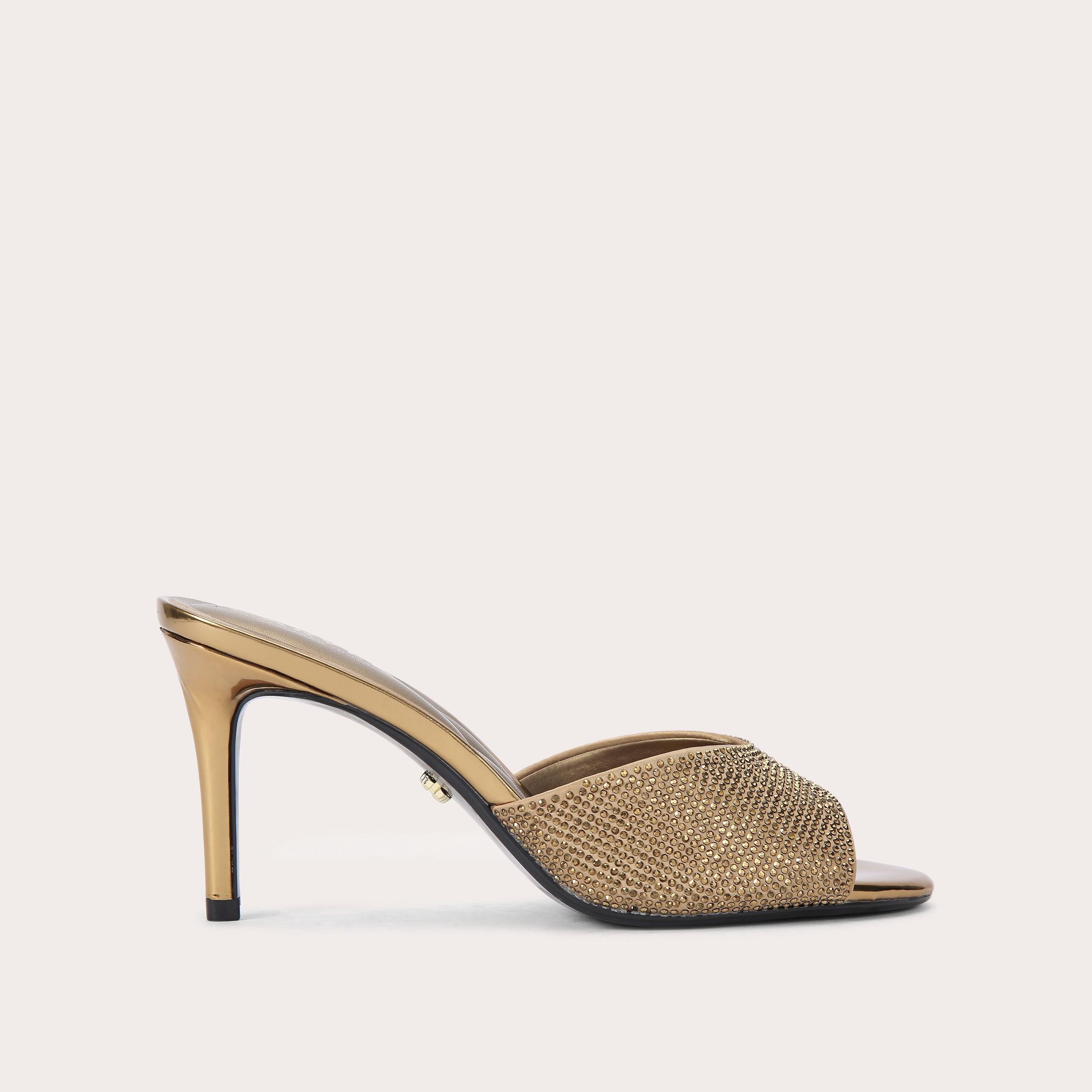 Silvia Mule — Bronze Crystal Heel, side profile