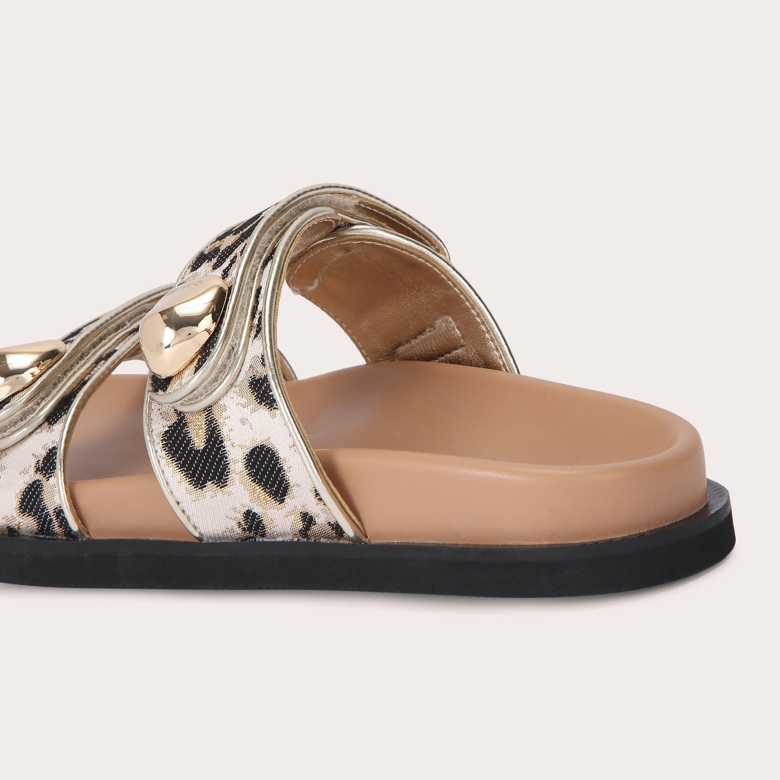 Sorano — Gold Combination Leopard Sandal, detail