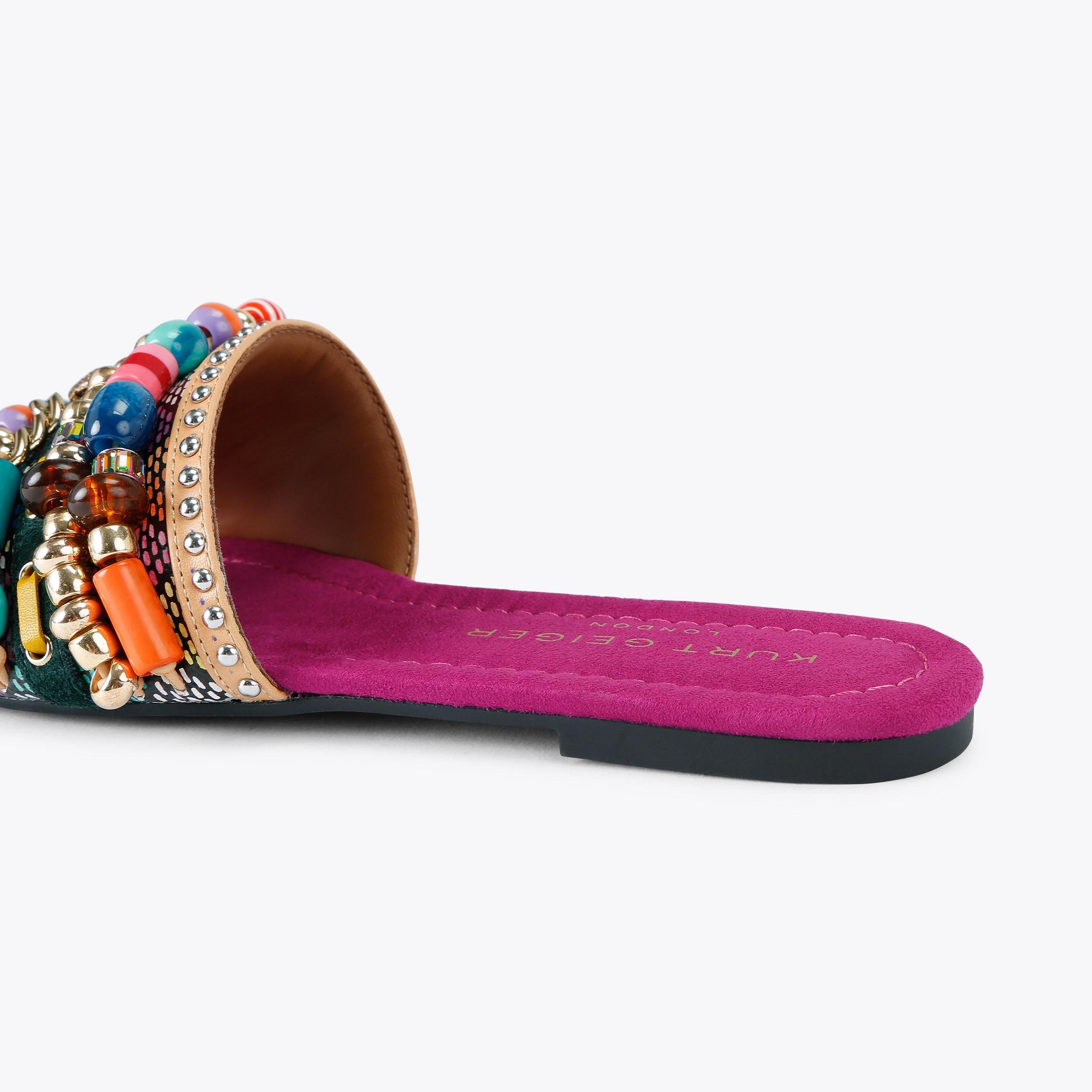 Southbank Beaded Flat — Fuchsia Combination Sandal, detail