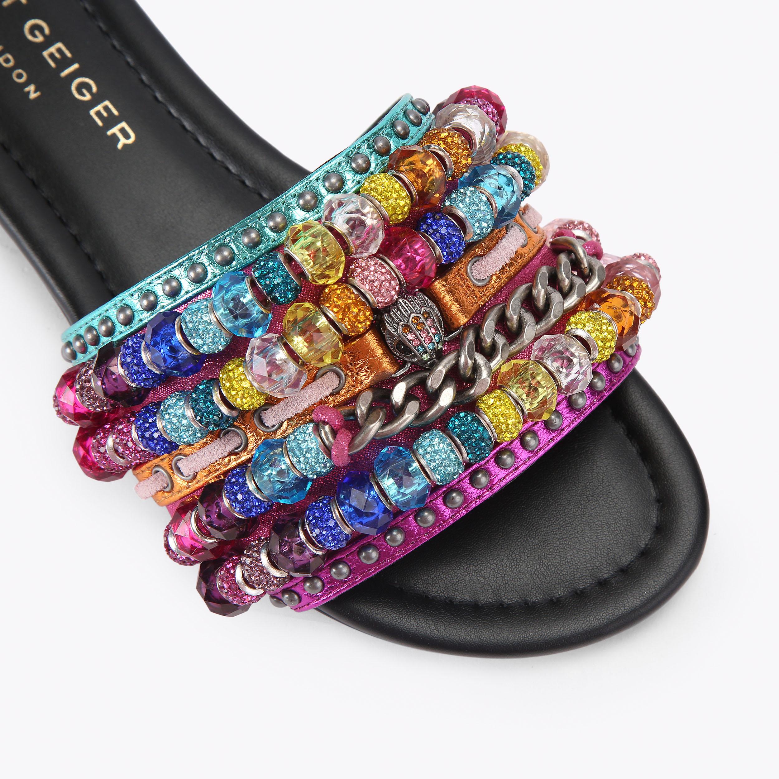 Southbank Beaded Flat — Black Sandal, view 5