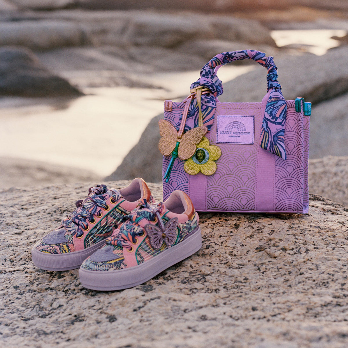 Southbank — Lilac Butterfly Print Sneaker, view 6