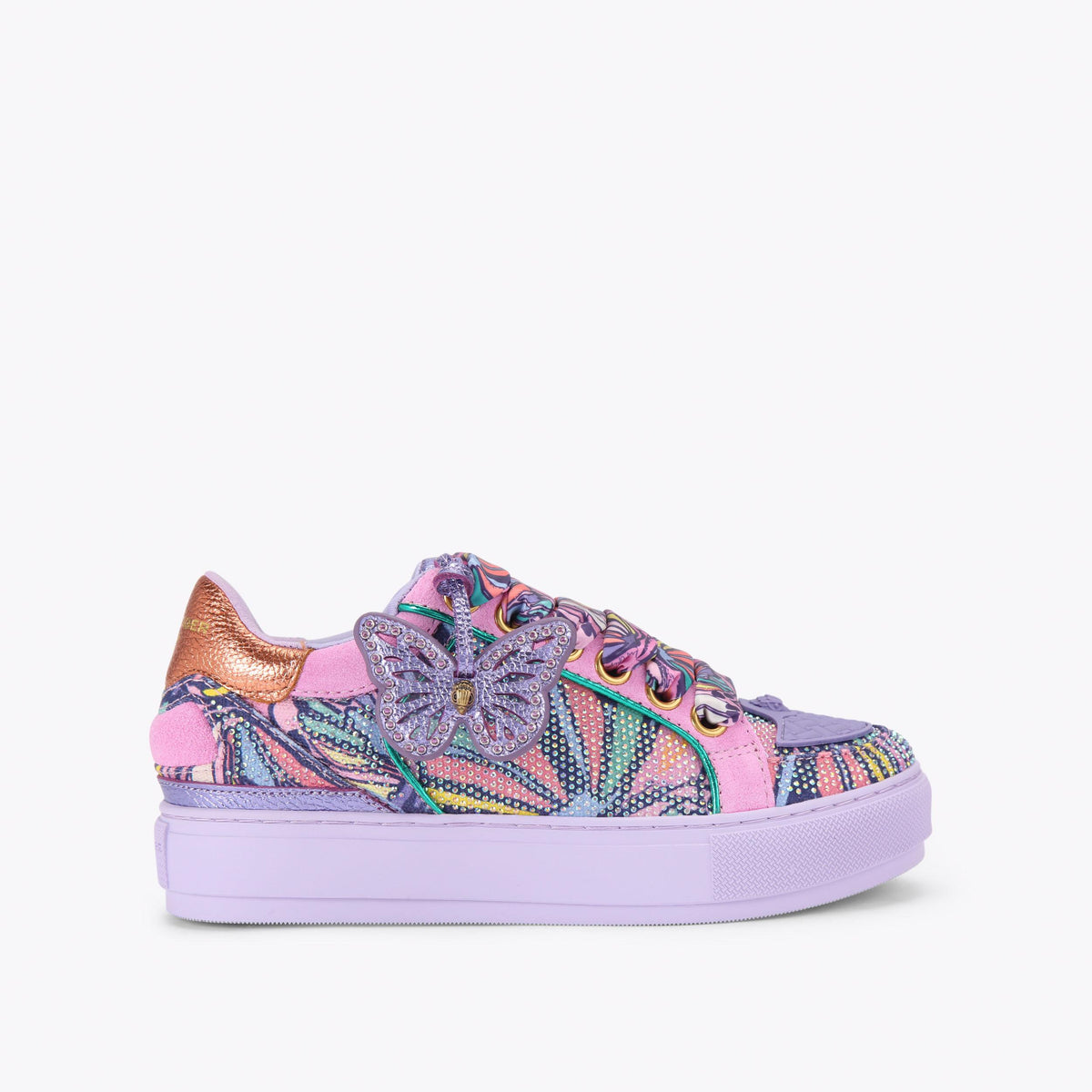 Southbank — Lilac Butterfly Print Sneaker, side profile
