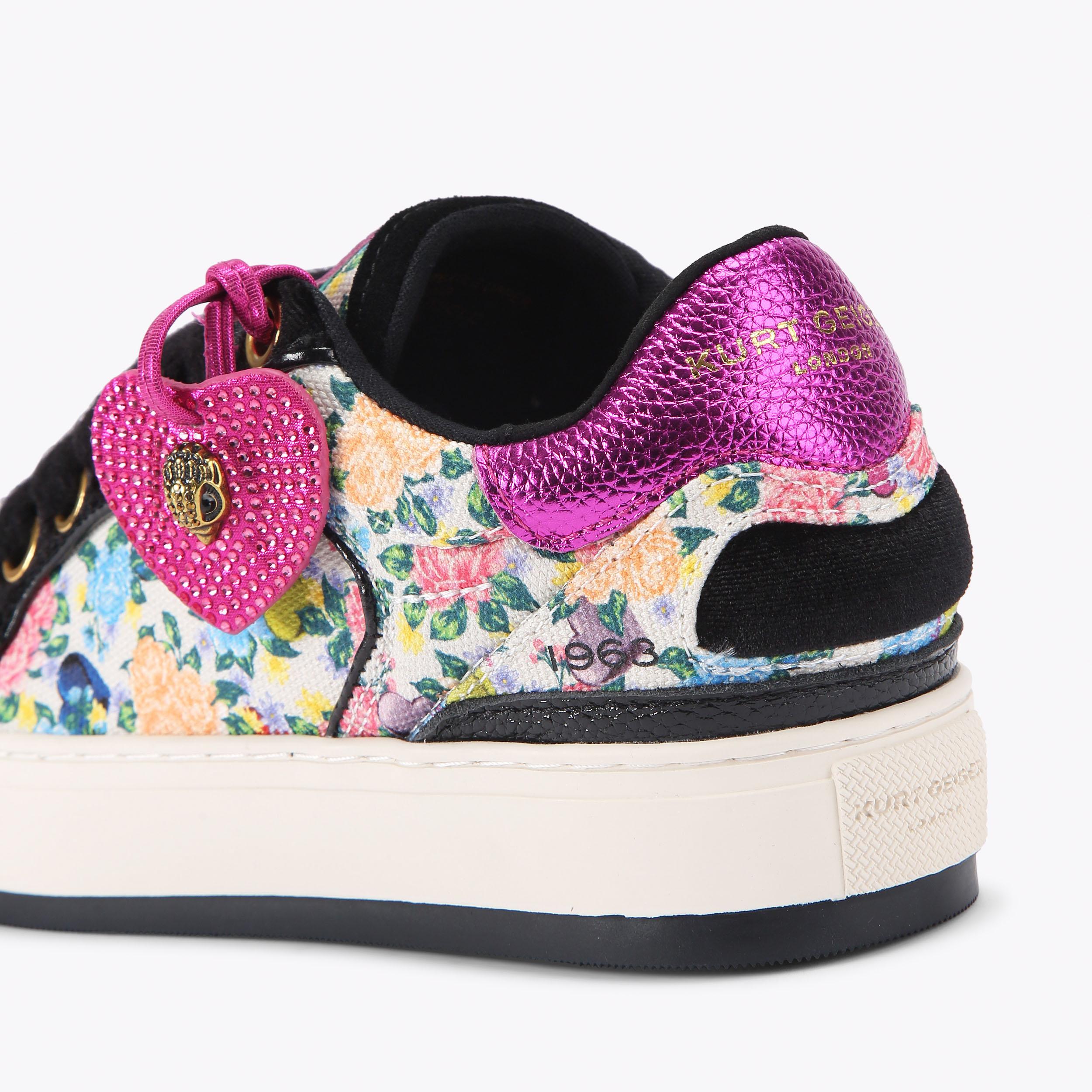 Southbank Tag — Black Floral Print Sneaker, detail