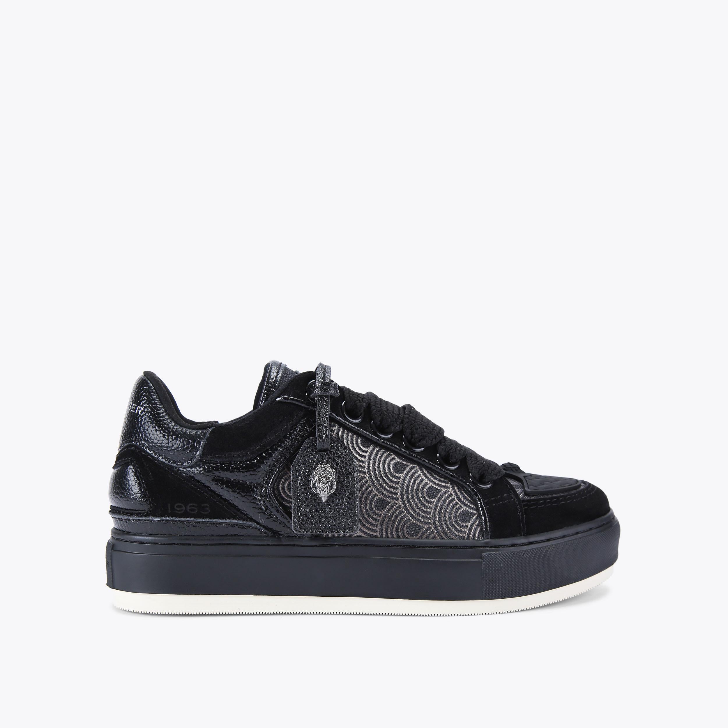 Southbank Tag — Black Fabric Sneaker, side profile