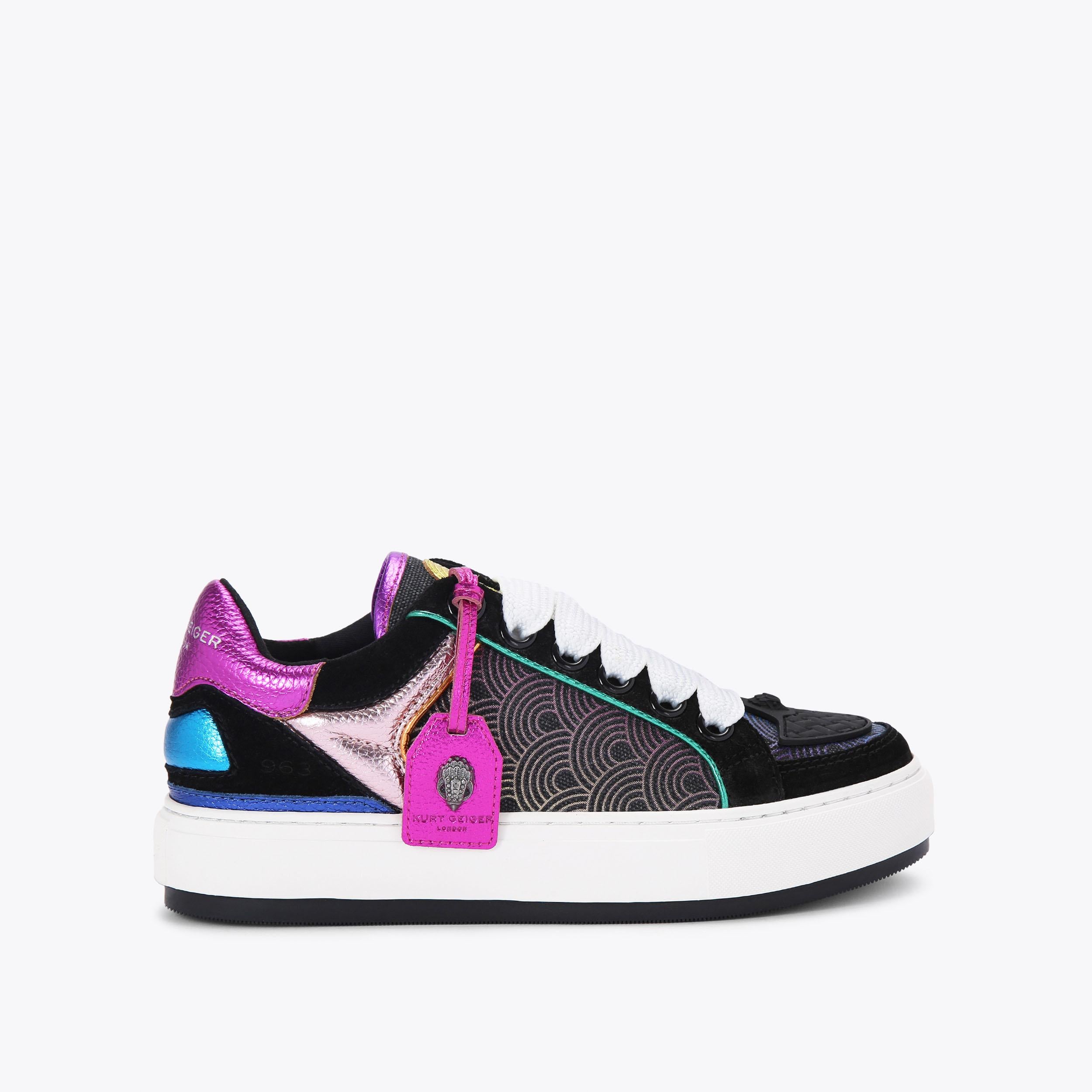 Southbank Tag — Black Rainbow Print Sneaker, side profile