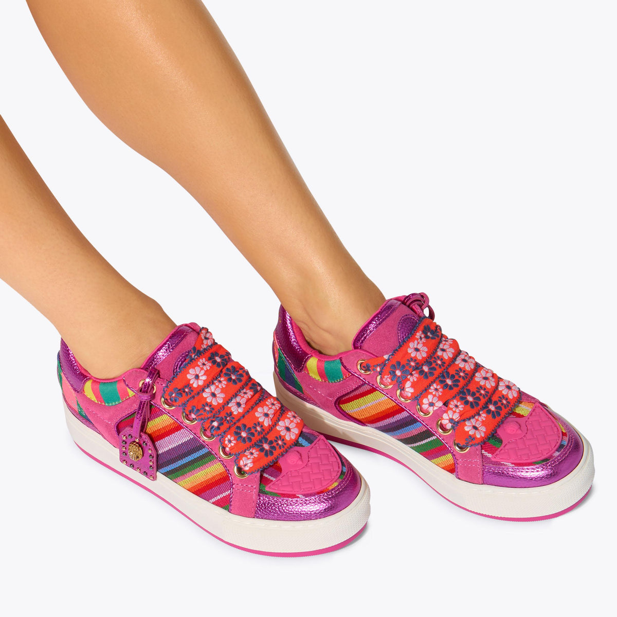 Southbank Tag — Pink Multicolour Sneaker, worn on foot