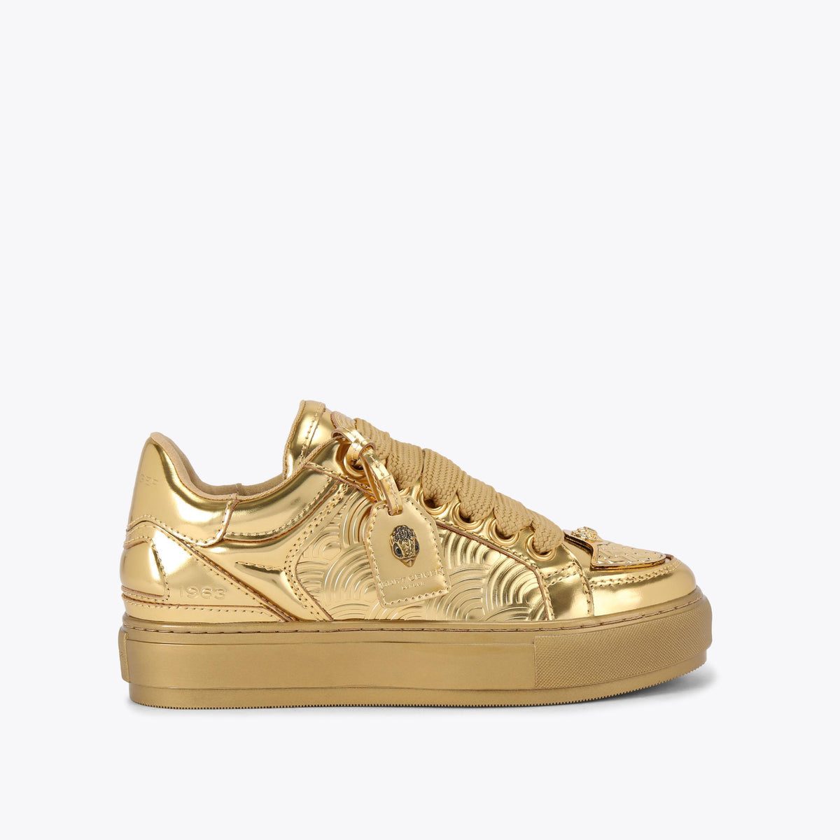 Southbank Tag — Metallic Gold Leather Sneaker, side profile