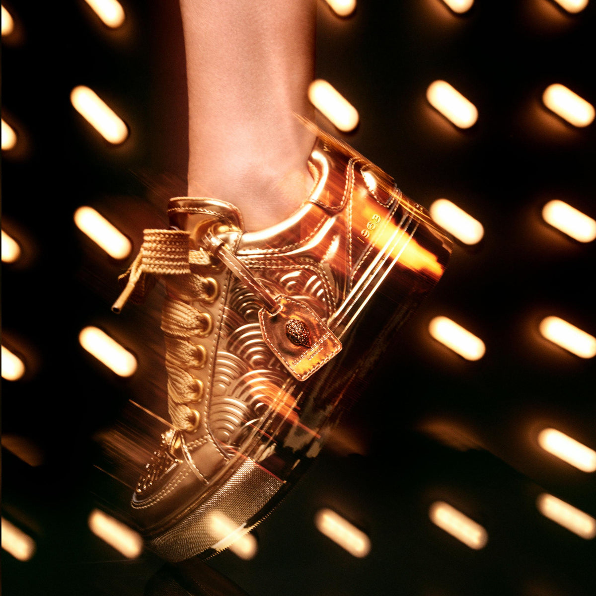 Southbank Tag — Metallic Gold Leather Sneaker, view 6