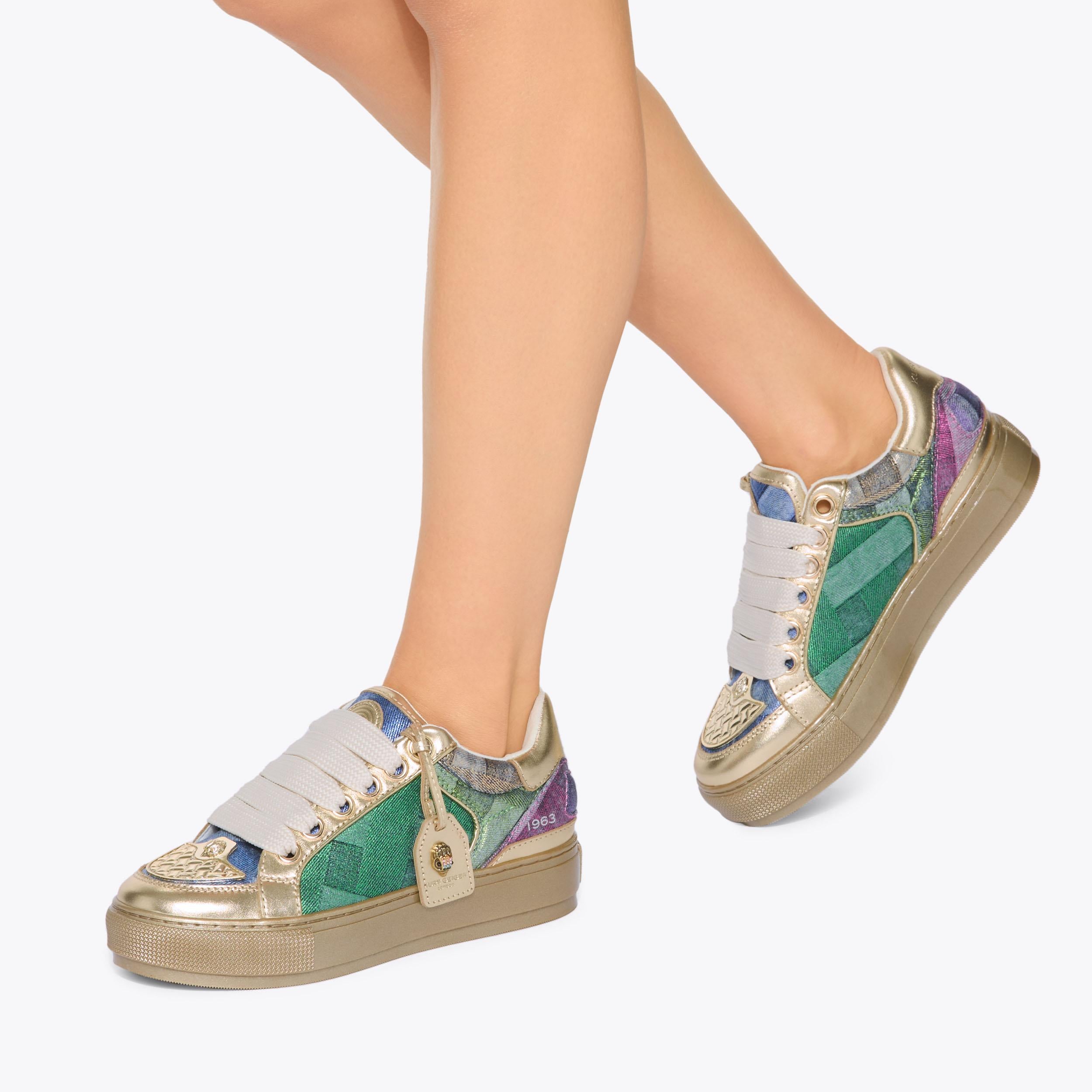 Southbank Tag — Multicolour Denim Sneaker, worn on foot