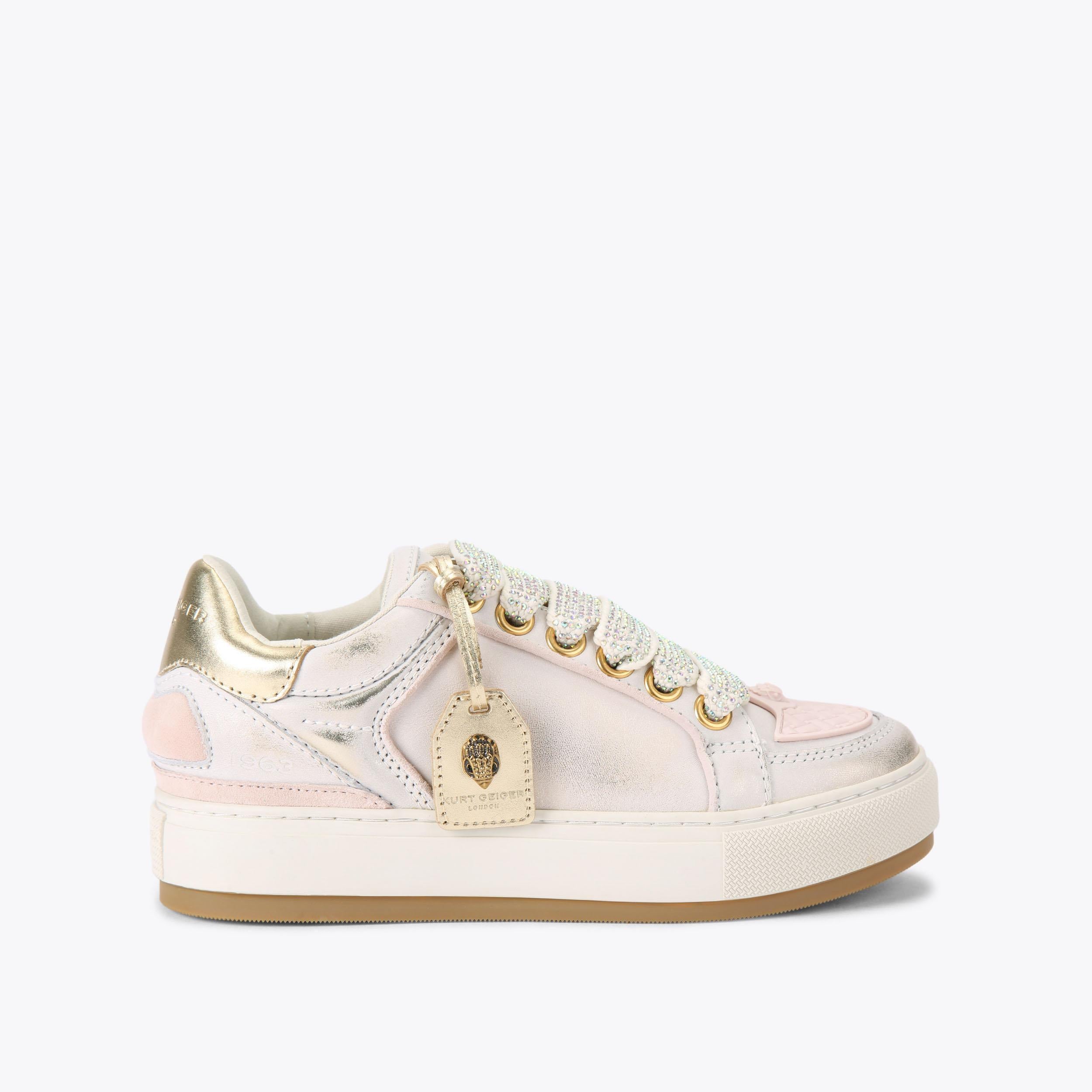 Southbank Tag — Pink Distressed Leather Sneaker, side profile
