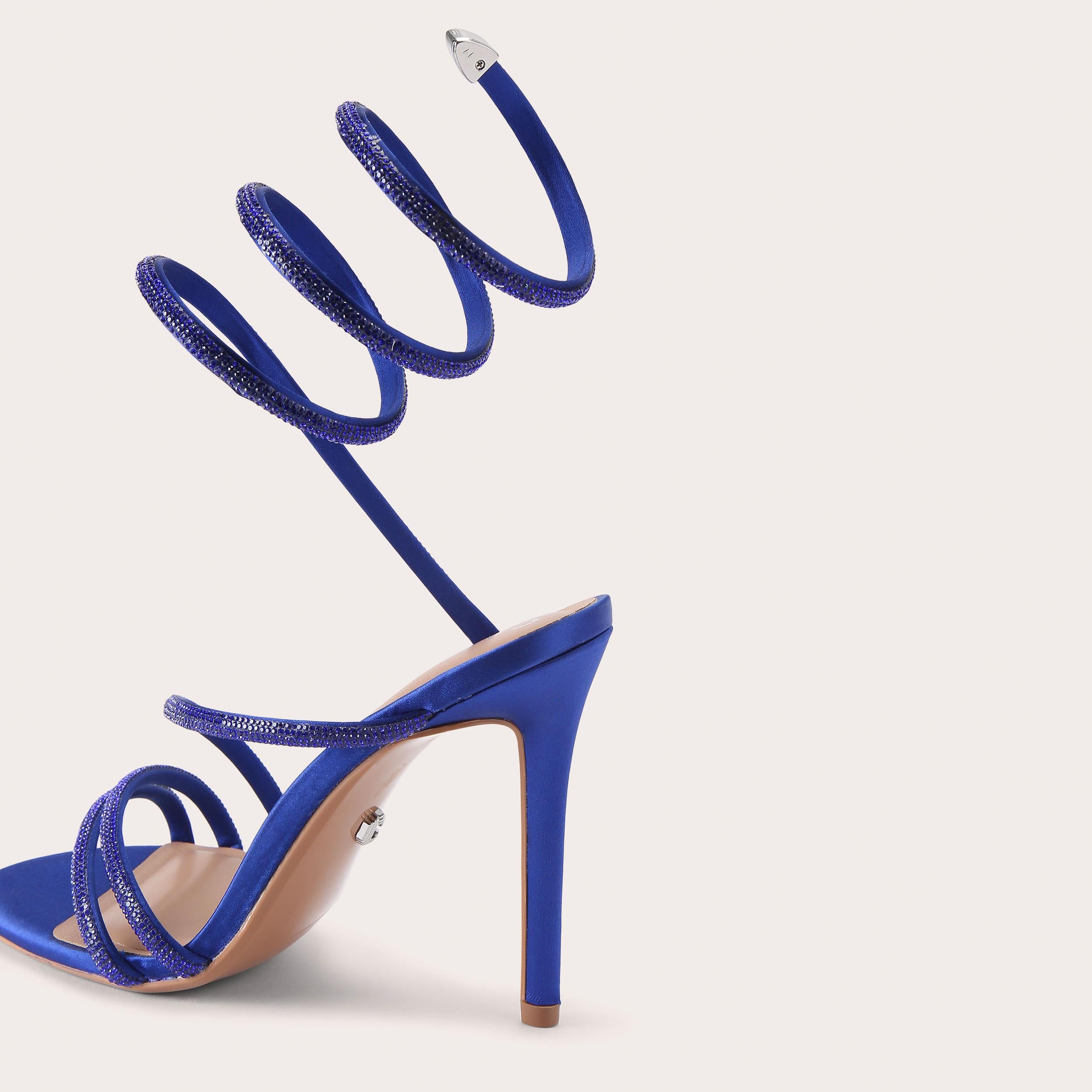 Spiral Heel — Blue Crystal Sandal, detail