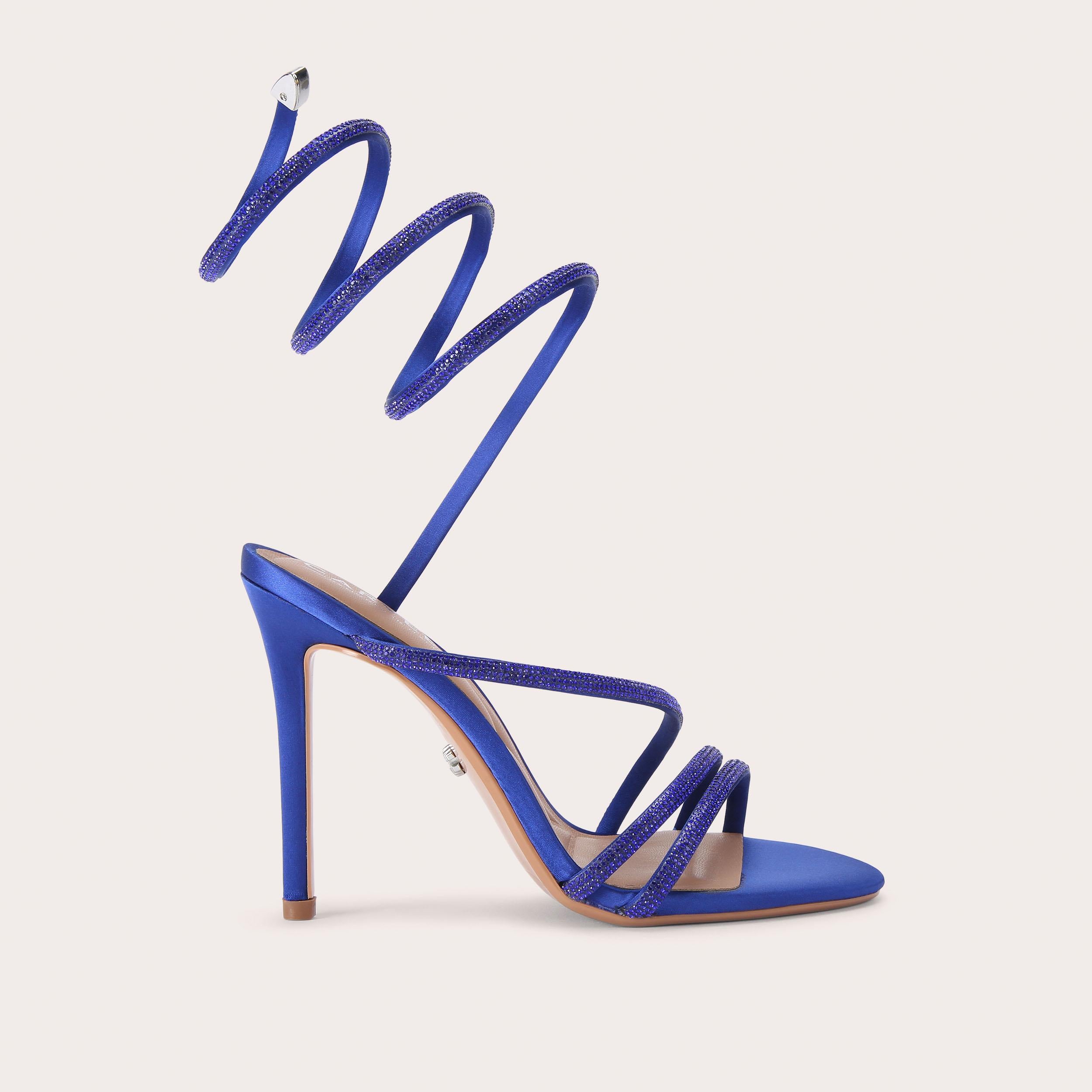 Spiral Heel — Blue Crystal Sandal, side profile