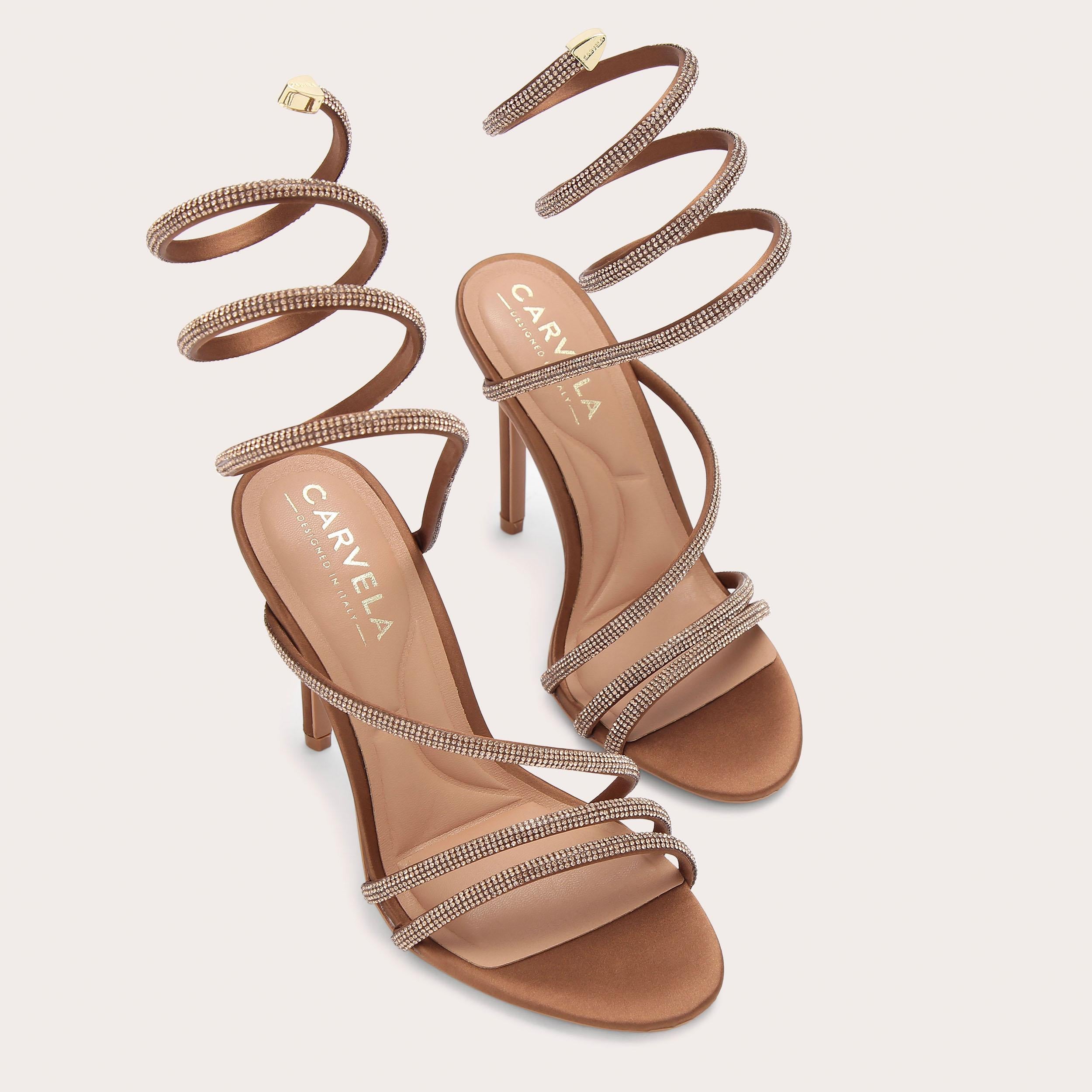 Spiral Heel — Bronze Crystal Sandal, view 4