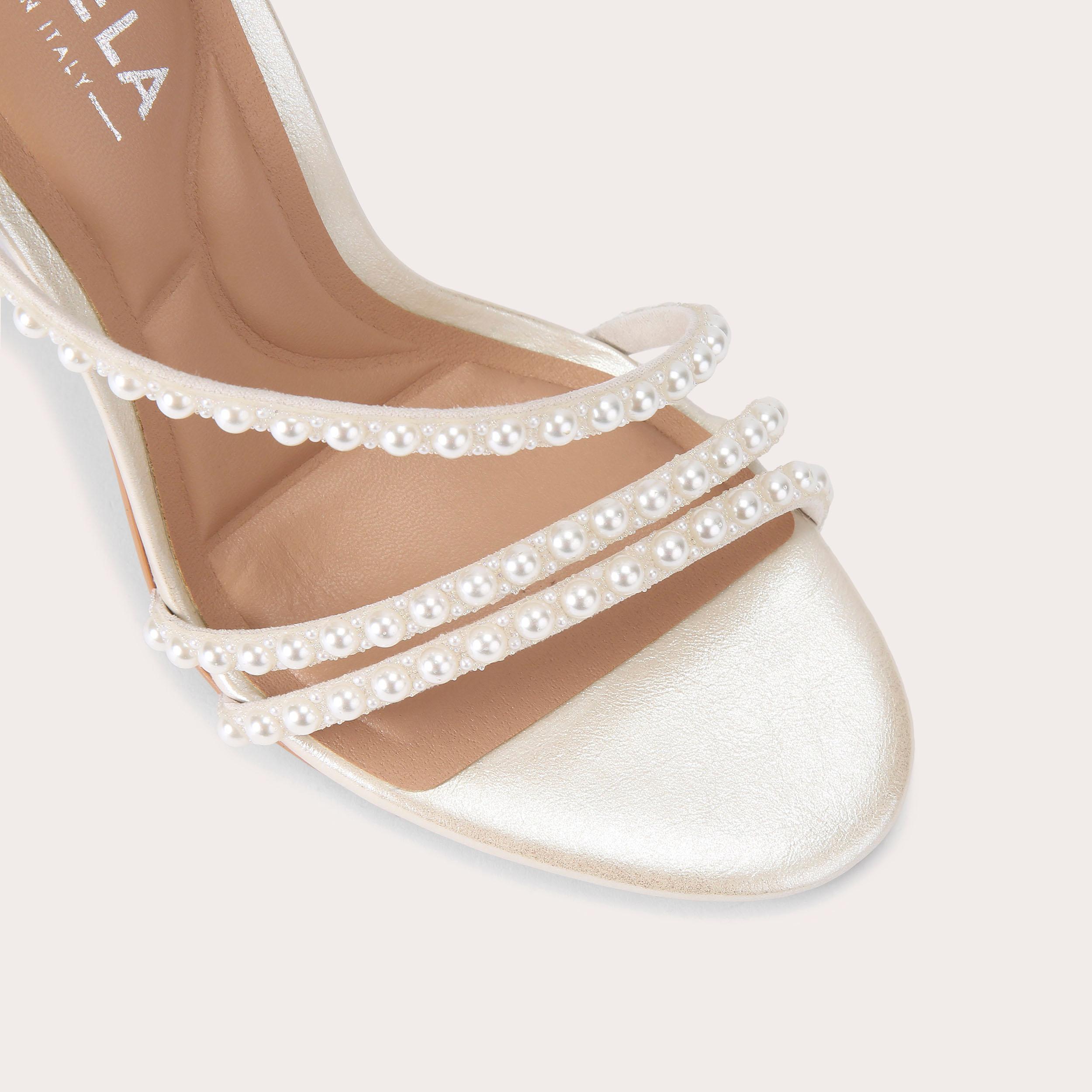 Spiral — Metallic Ivory Faux Pearl Sandal, view 5