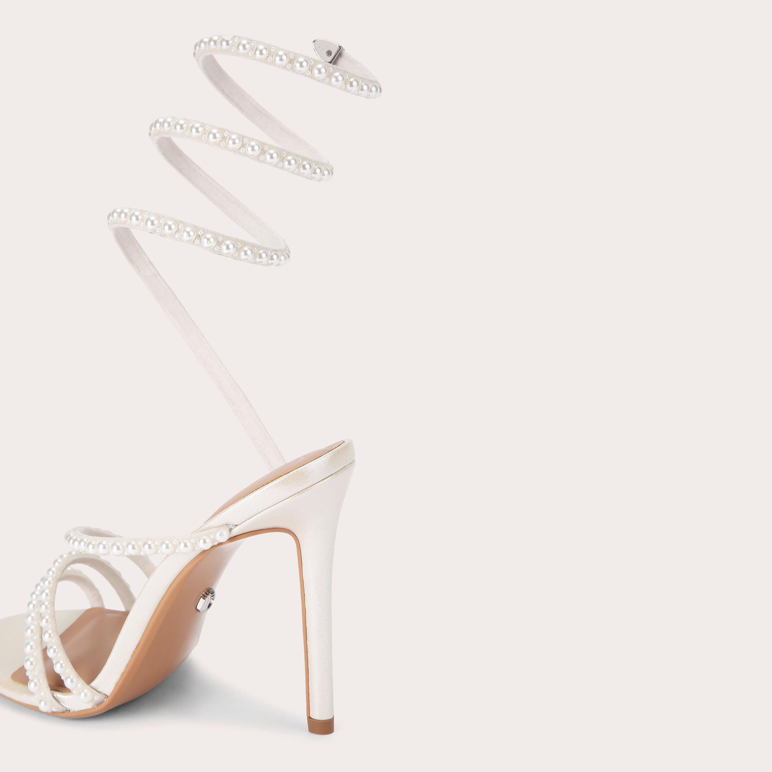 Spiral — Metallic Ivory Faux Pearl Sandal, detail