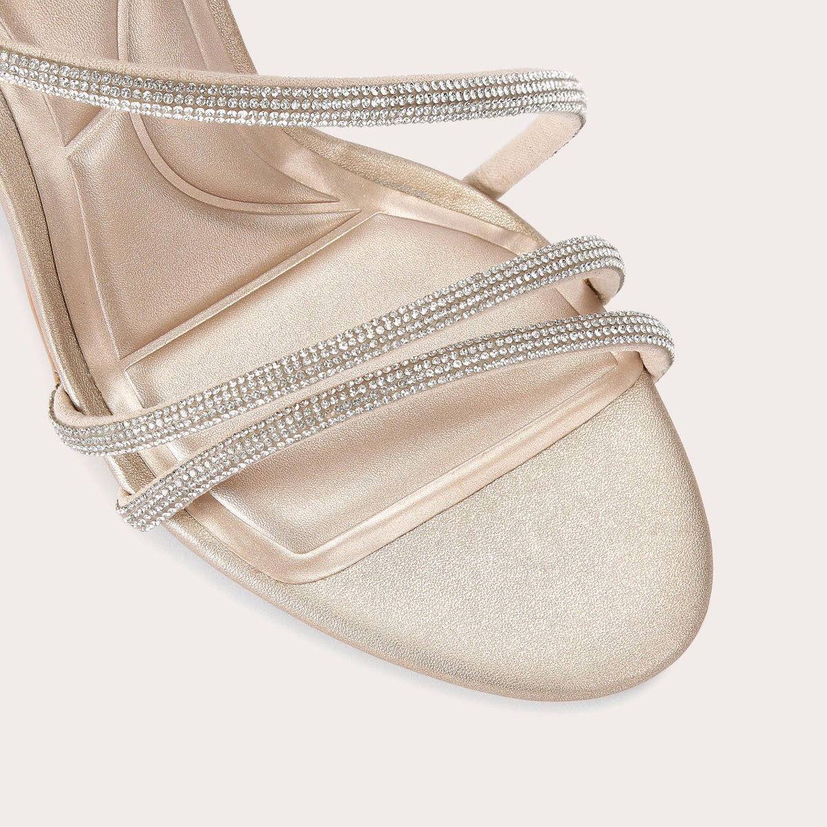 Spiral Heel — Gold Crystal Sandal, view 4