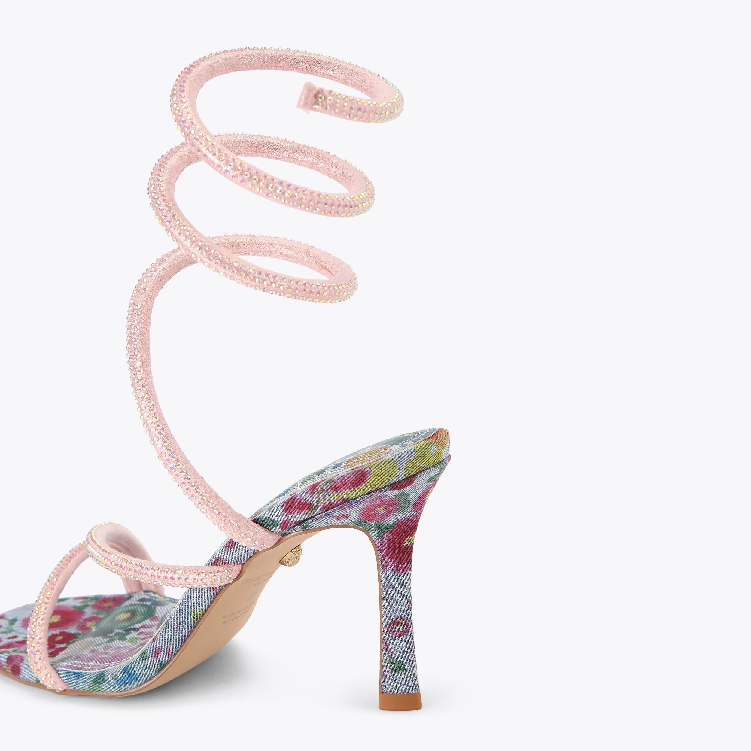 Spiral Asymmetric — Pale Blue Fabric Sandal, detail
