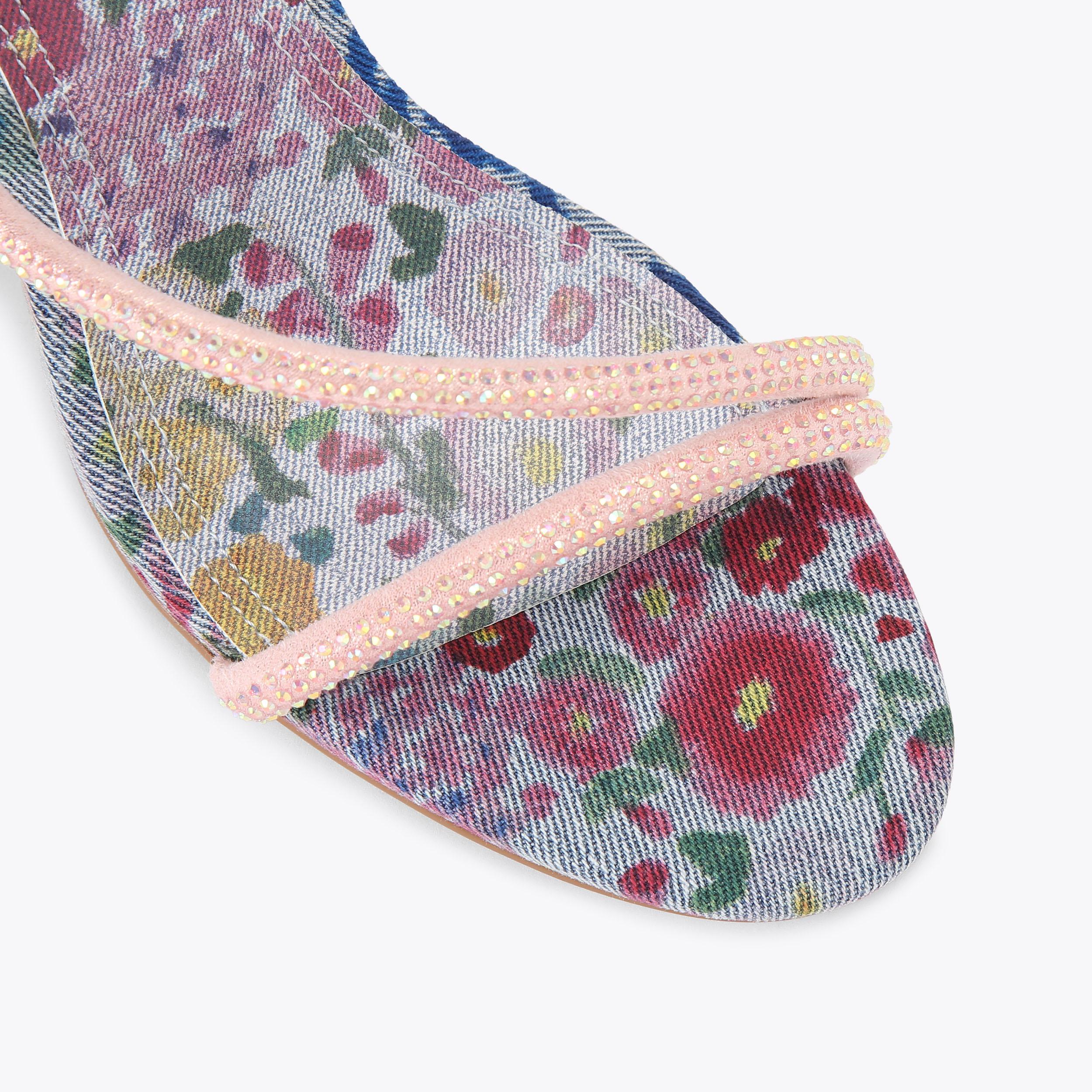 Spiral Asymmetric — Pale Blue Fabric Sandal, view 5