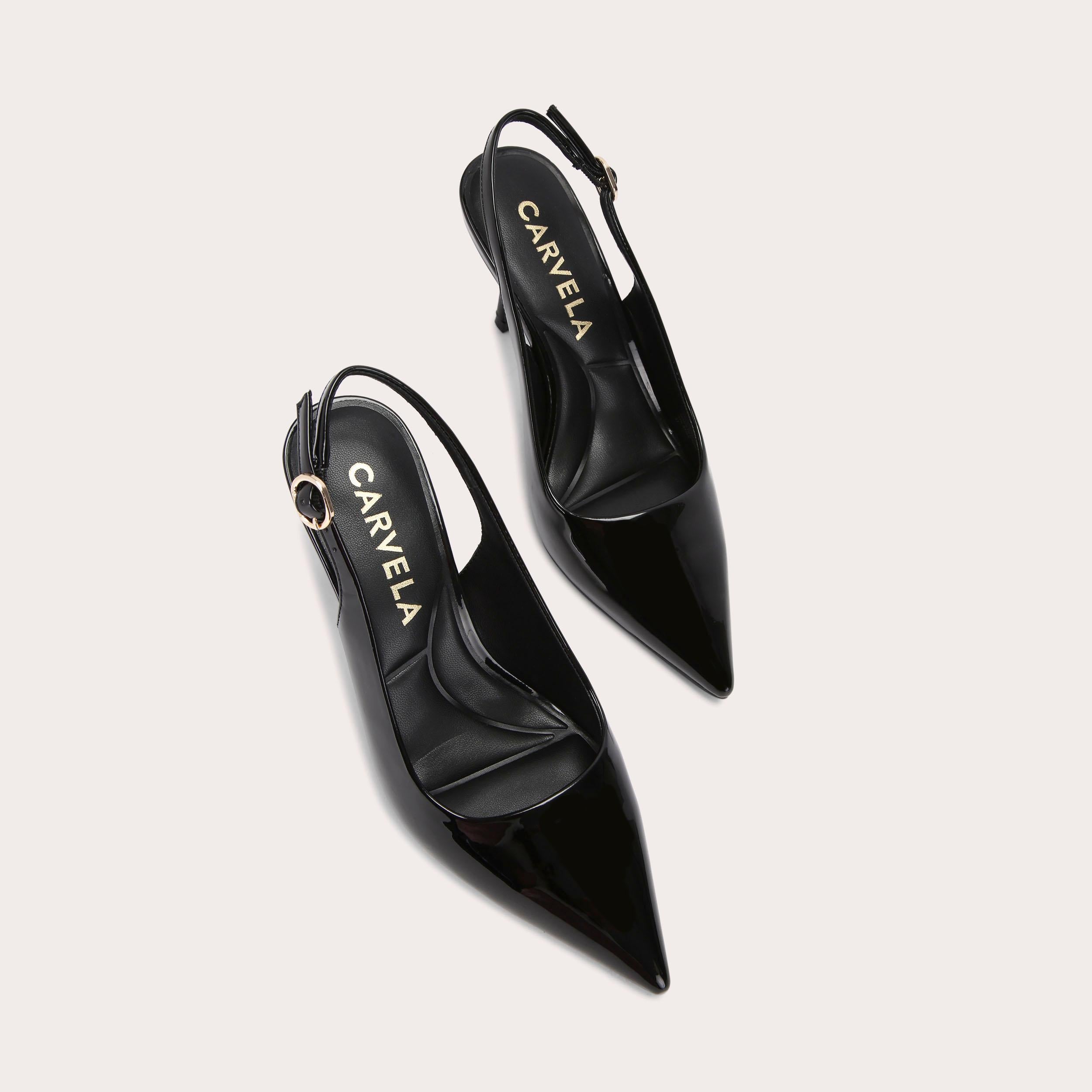 Spirit Slingback — Black Patent Stiletto Heel, view 4