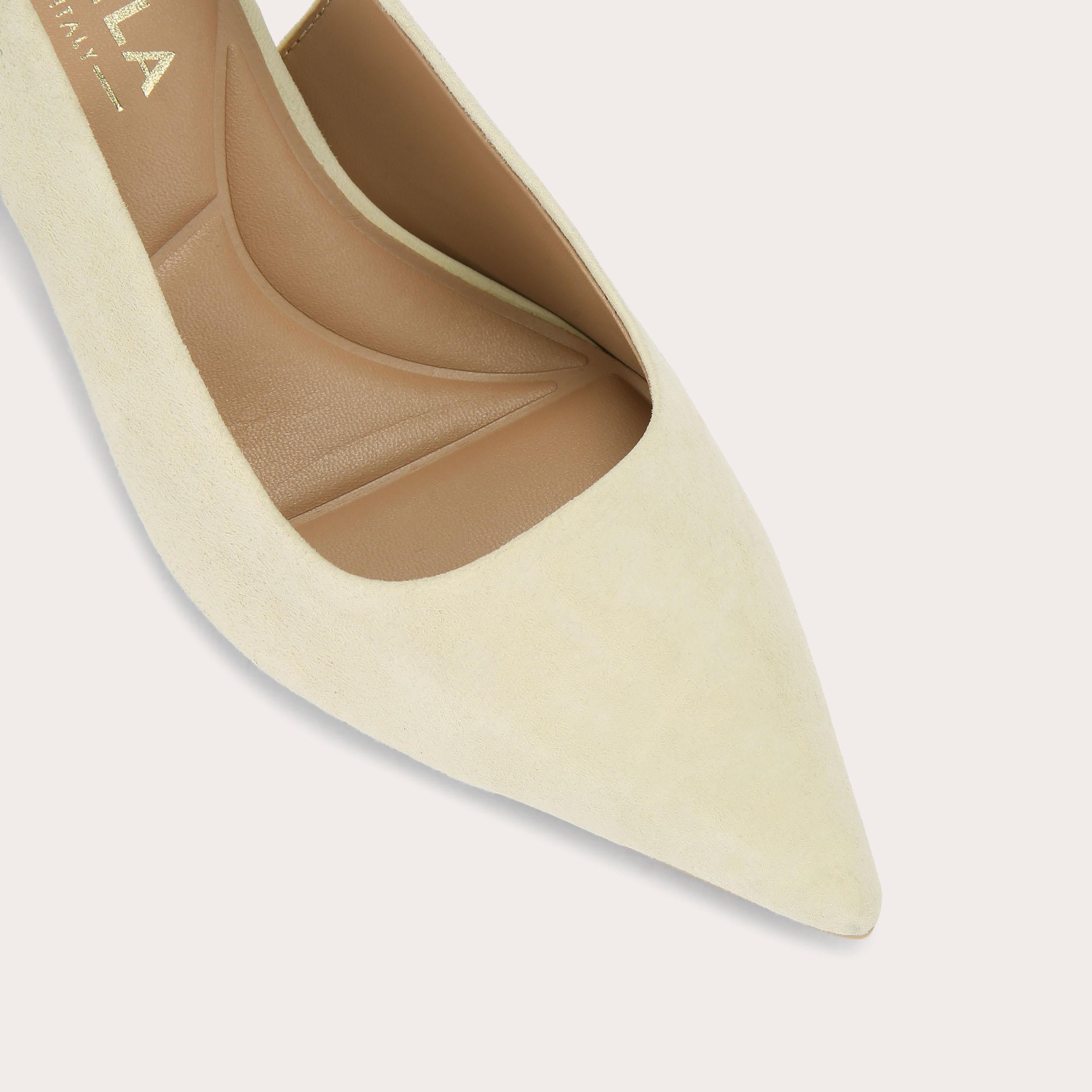 Spirited Heel — Yellow Suede Slingback Pump, view 5