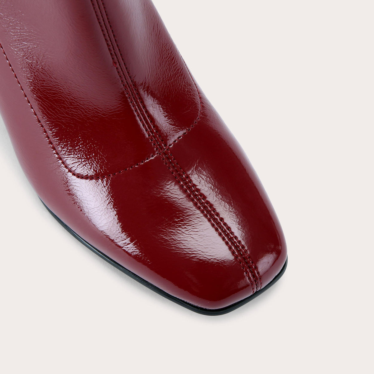 Strut Ankle Boot — Red Patent Ankle Boot, view 6