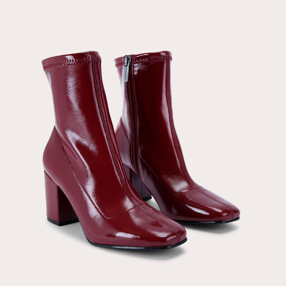 Strut Ankle Boot — Red Patent Ankle Boot, view 4