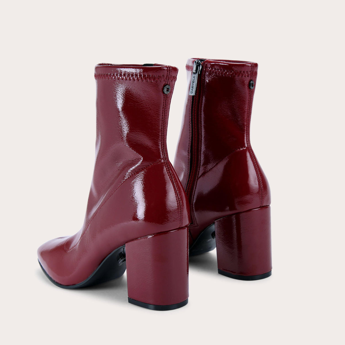 Strut Ankle Boot — Red Patent Ankle Boot, detail