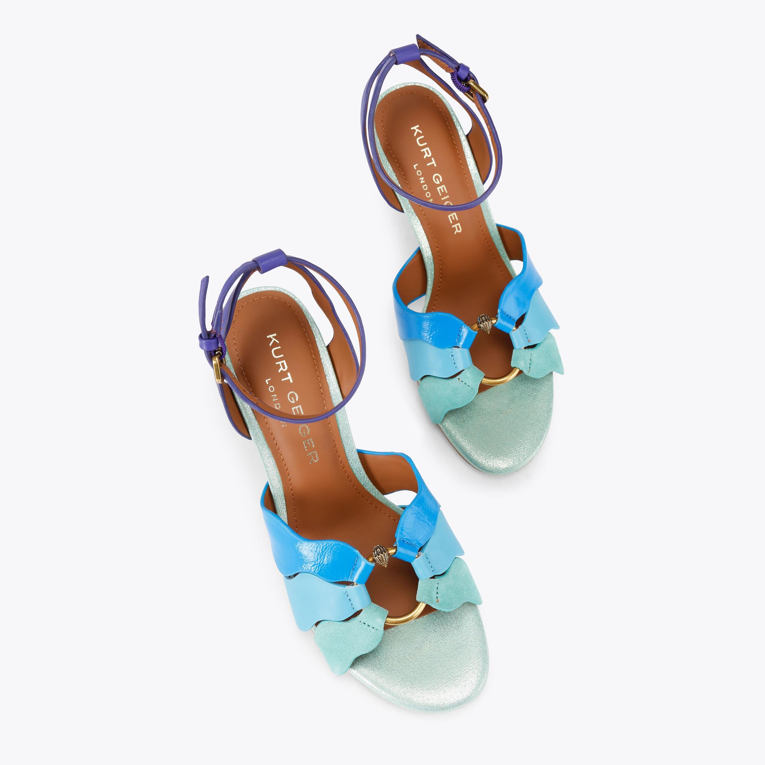 Sun Wave — Blue, Green and Purple Sandal, view 3