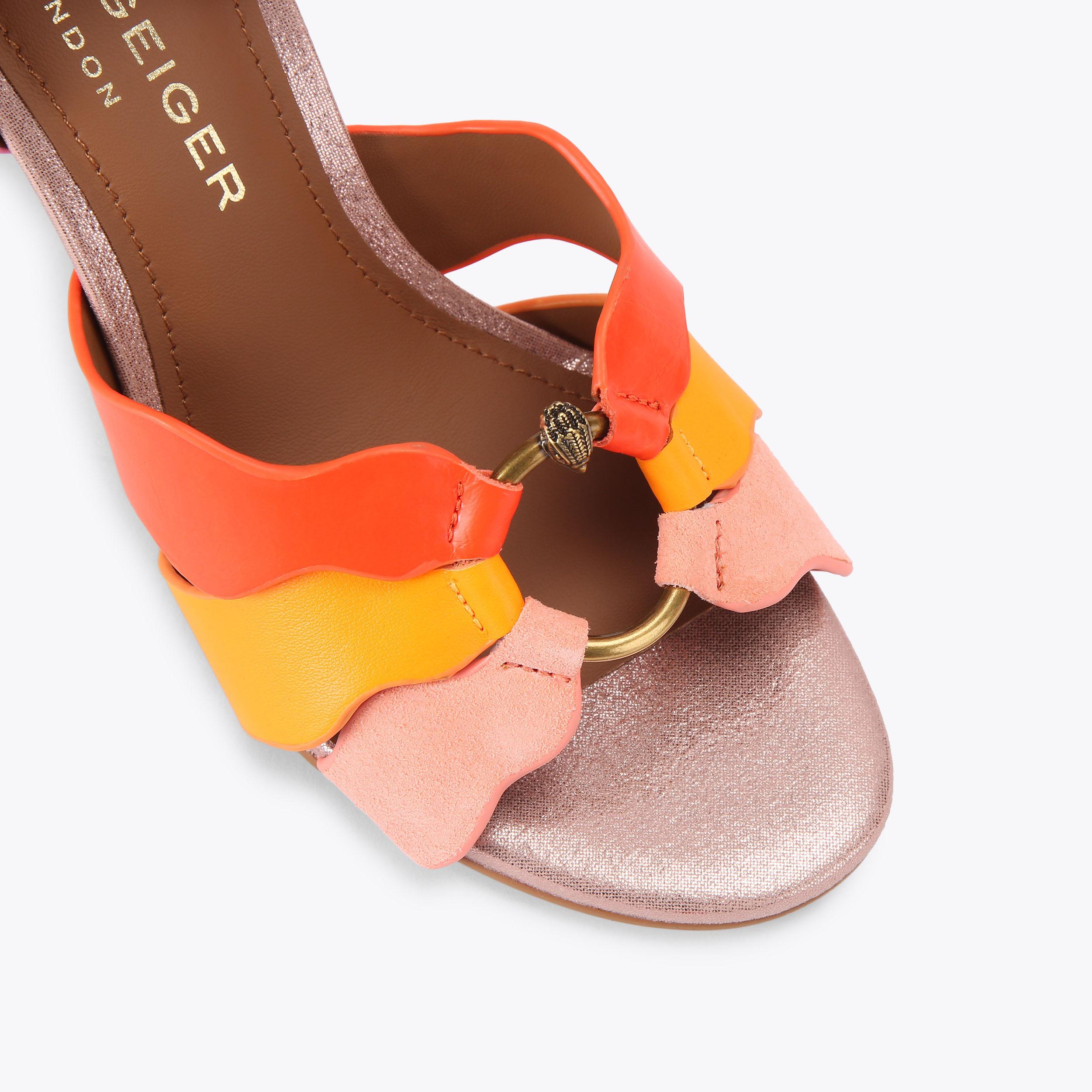 Sun Wave Heel — Pink Combination Sandal, view 5