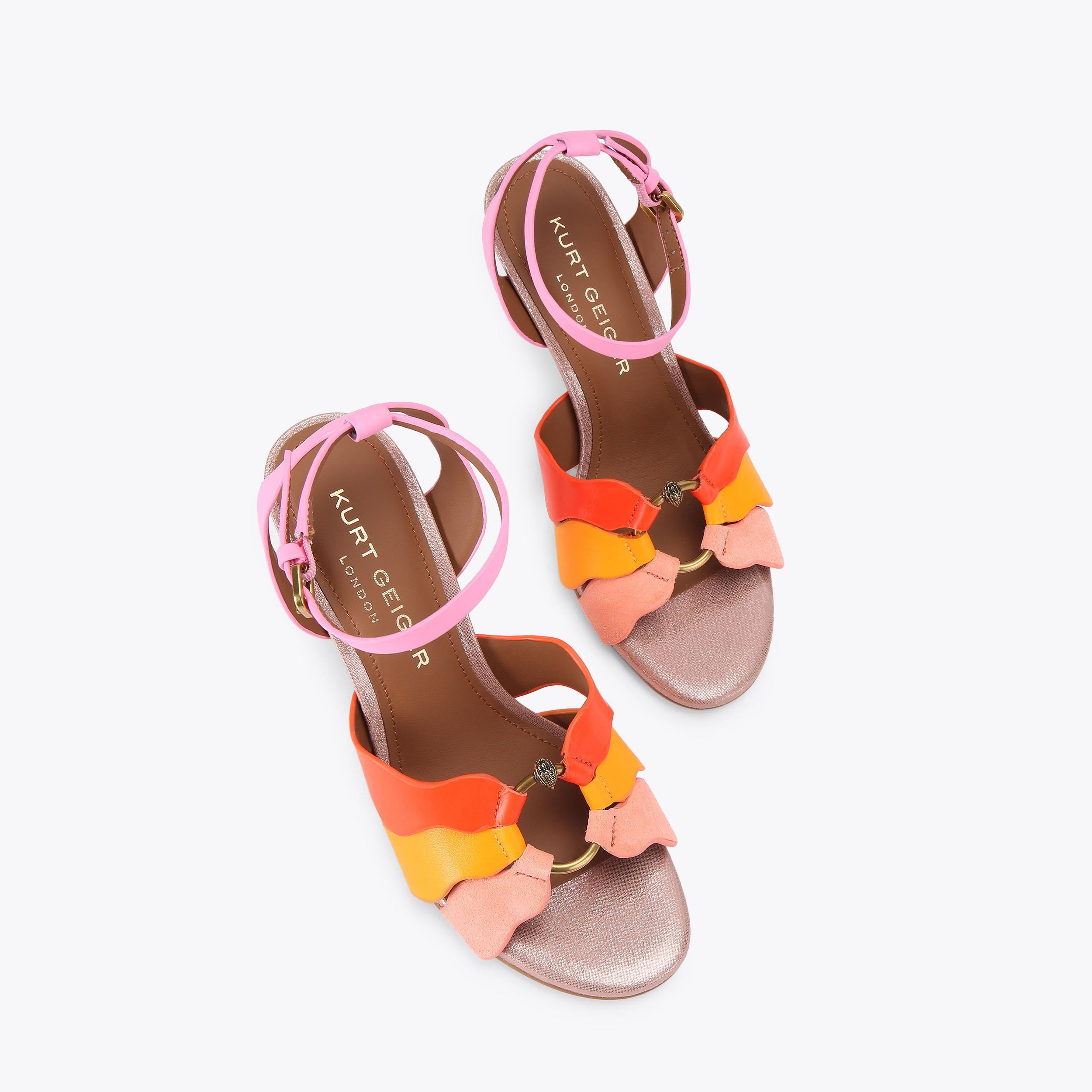 Sun Wave Heel — Pink Combination Sandal, view 4
