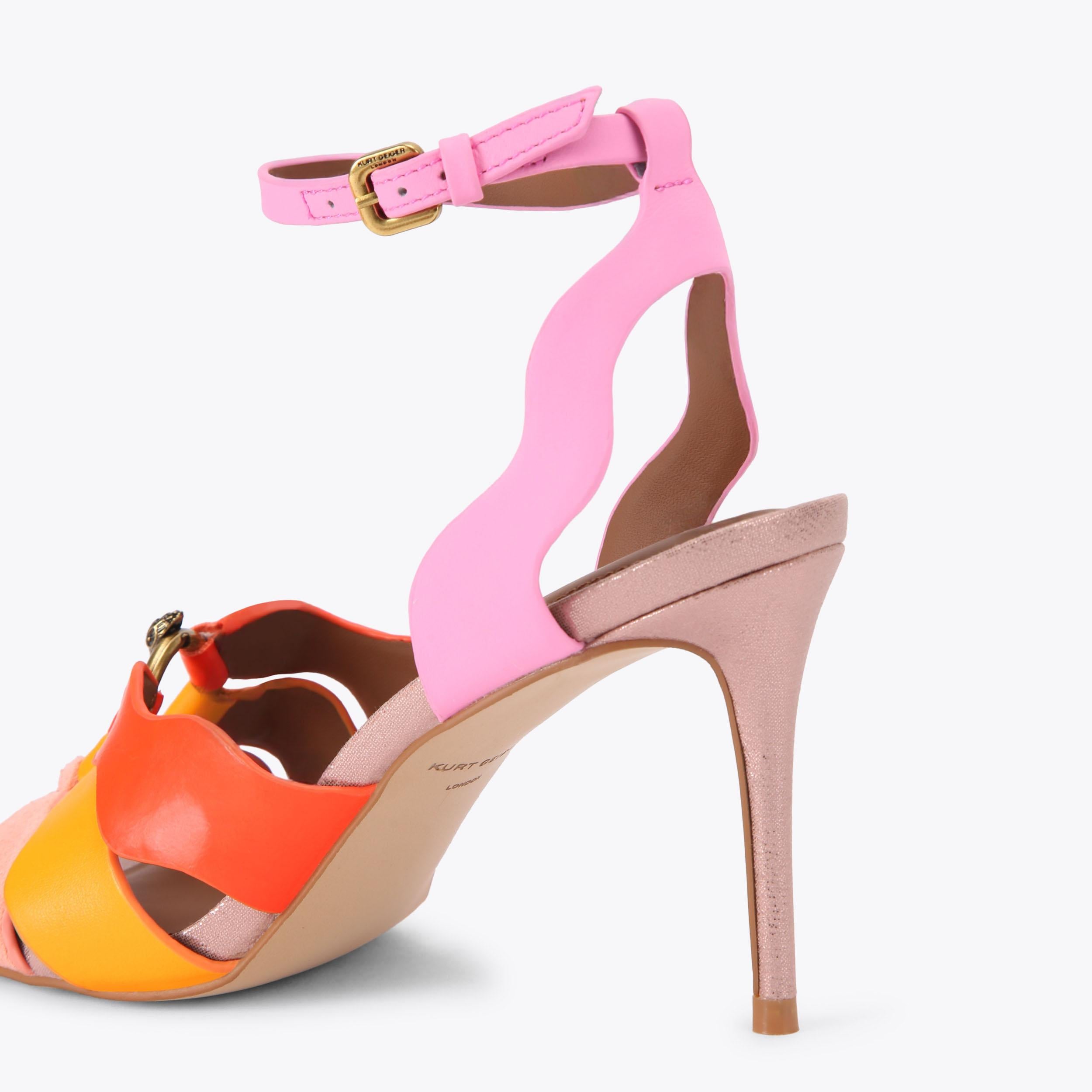 Sun Wave Heel — Pink Combination Sandal, detail