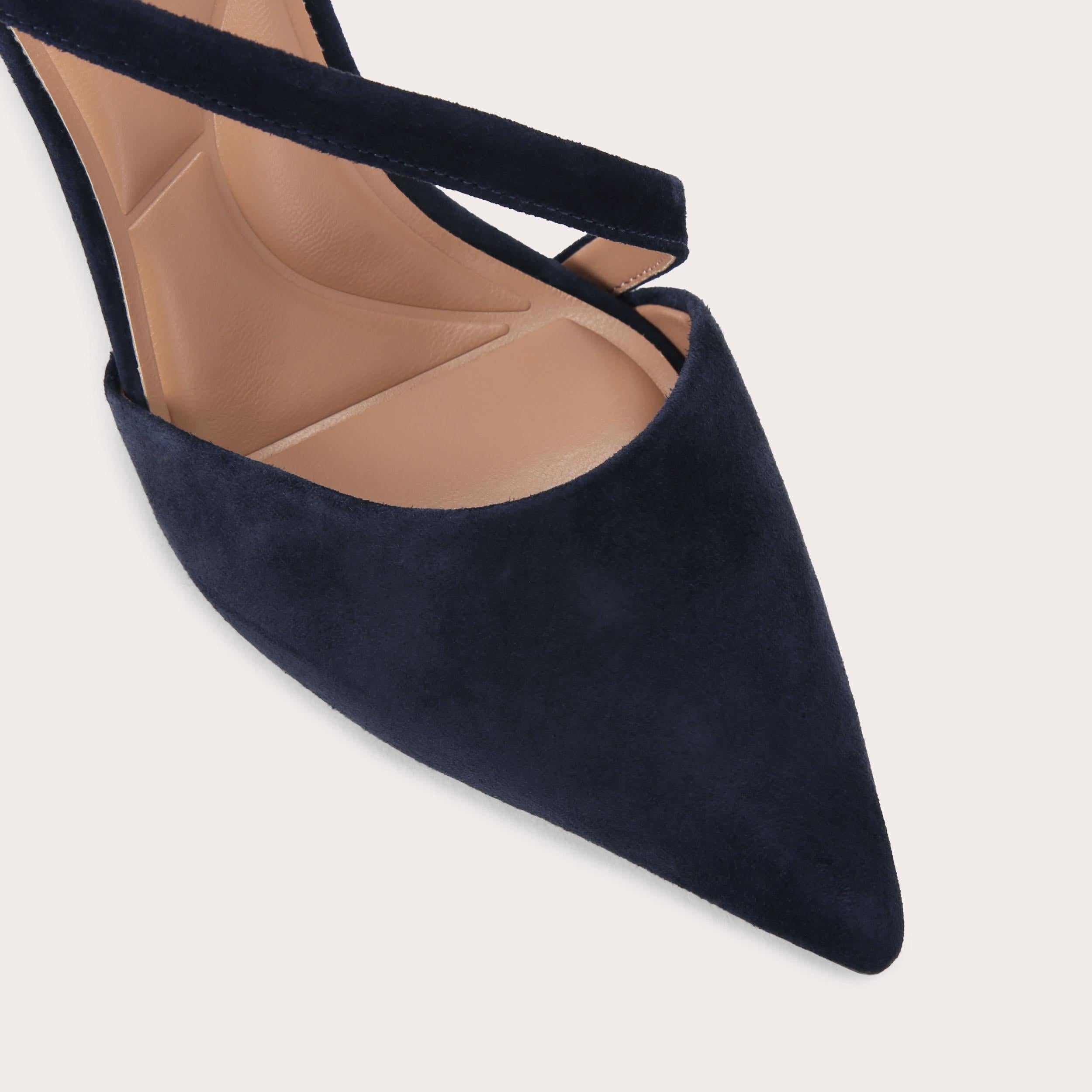 Symmetry Court — Navy Suede Heel, view 5