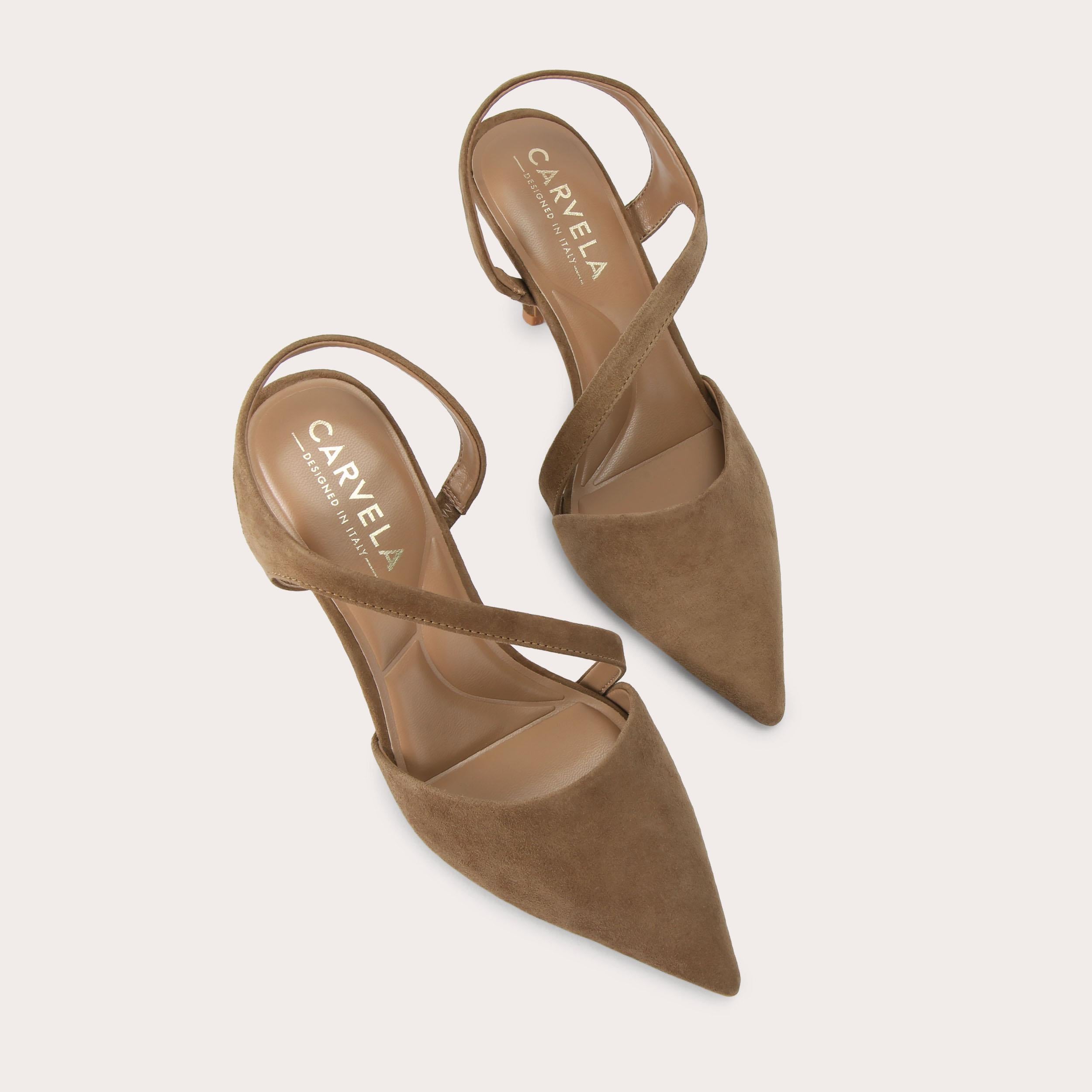 Symmetry Court — Tan Suede Court Heel, view 4