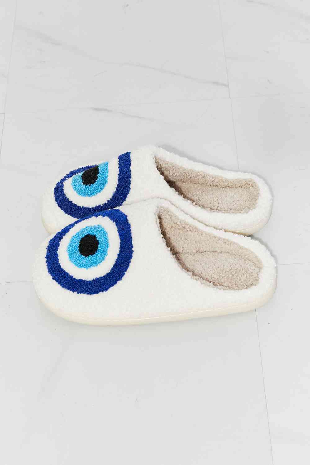 Blue Evil-Eye Plush Slipper