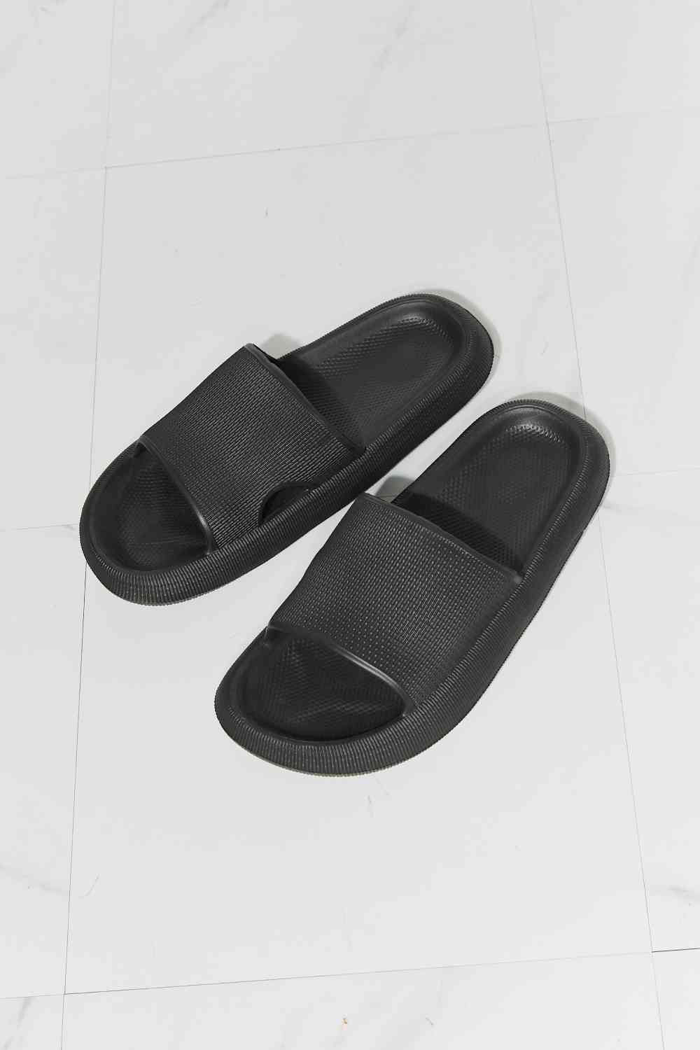 Black Open Toe Slide