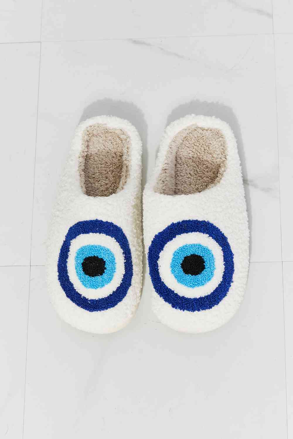 Blue Evil-Eye Plush Slipper