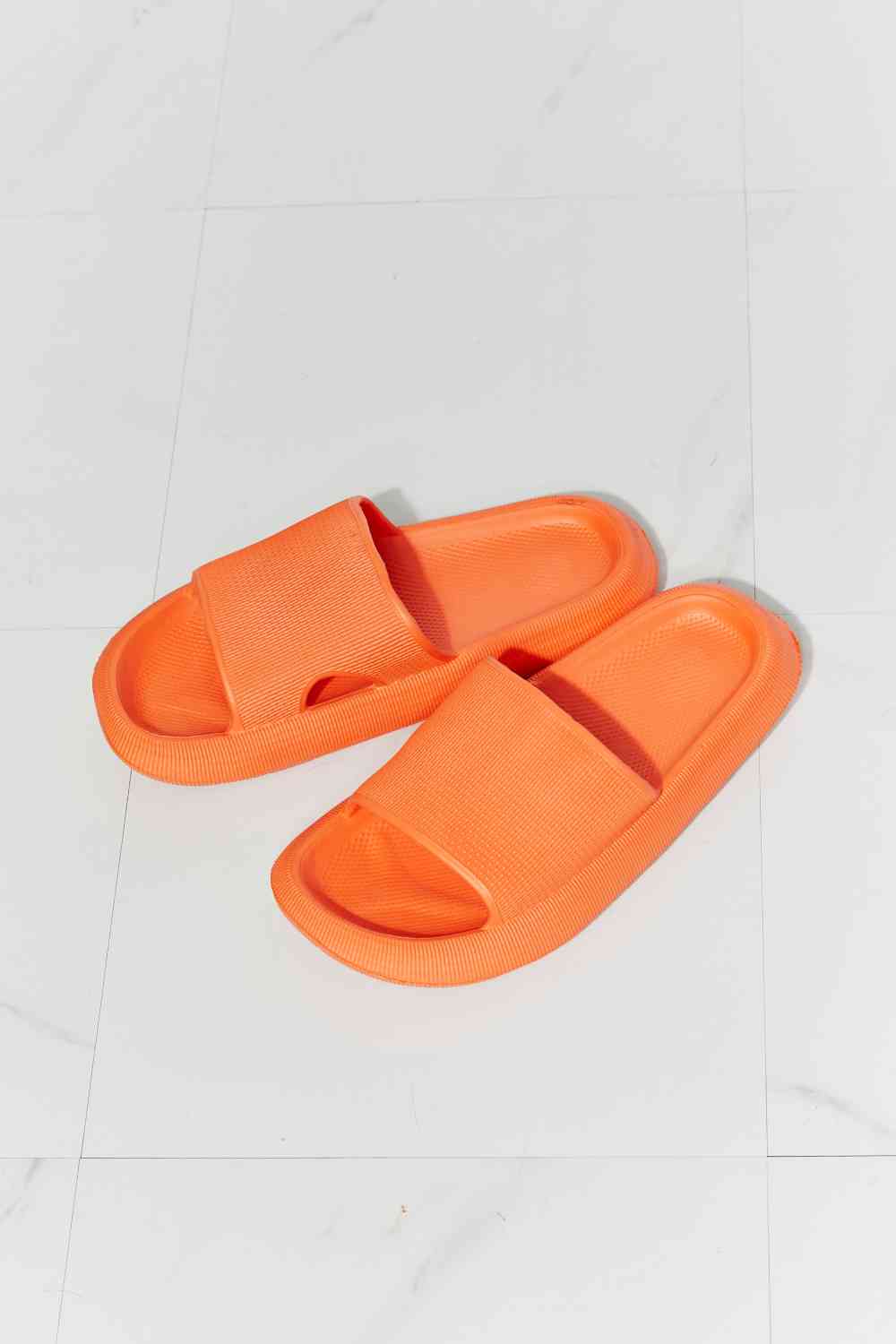 Orange Open Toe Slides
