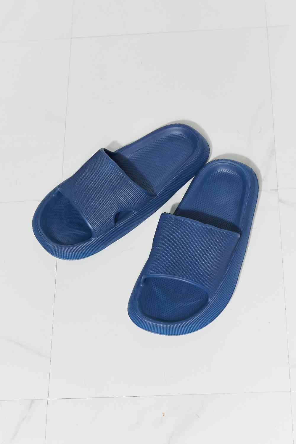 Navy Blue Open Toe Slide | Shoetopia